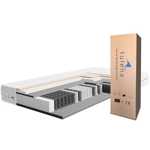 TULENA NOX Taschenfederkern Matratze 90x190 Federkernmatratze H2 + H3 Comfort Plus 23cm hoch Probeschlafen Rollmatratze Wendematratze von TULENA