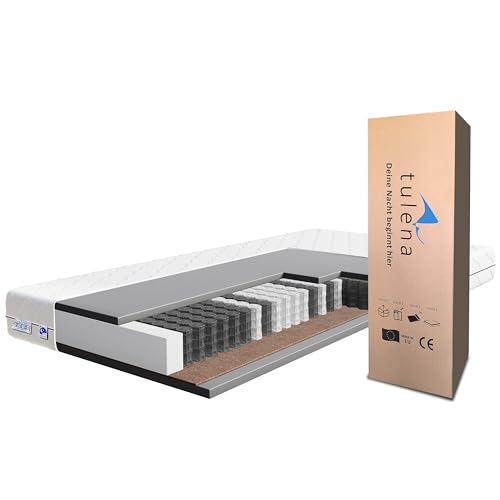 TULENA NOX Taschenfederkern Matratze 90x190 Federkernmatratze H3 + H4 Basic 20cm hoch Probeschlafen Rollmatratze Wendematratze TULENA NOX Taschenfederkern Matratze 90x190 Federkernmatratze H3 + H4 Basic 20cm hoch Probeschlafen Rollmatratze Wendematratze von TULENA