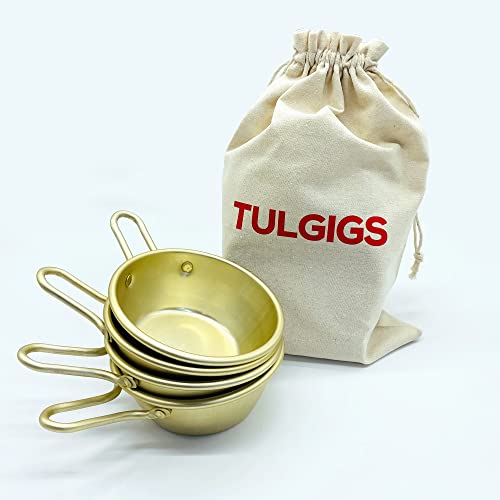 TULGIGS Makgeolli-Schüsseln aus Nickel-Silber, koreanischer roher Reisweinglas, Dongdongju-Tasse, hergestellt in Korea, 4 Stück von TULGIGS