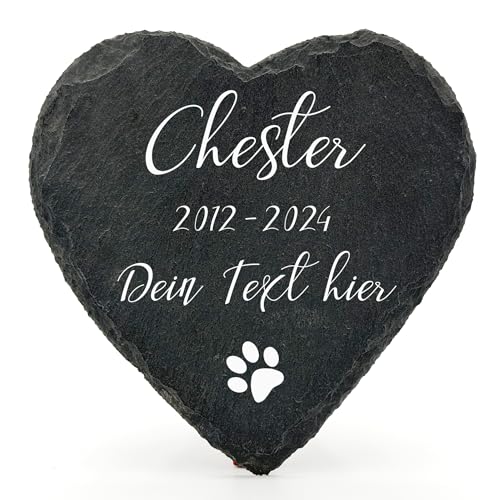 Individueller Personalisiert Herzform Tiergrabstein Schiefer Gedenkstein für Hund, Katze und andere Haustiere Tiere - Größe | 10 x 10 cm | - Dein Text Individueller Personalisiert Herzform Tiergrabstein Schiefer Gedenkstein für Hund, Katze und andere Haustiere Tiere - Größe | 10 x 10 cm | - Dein Text von TULLUN
