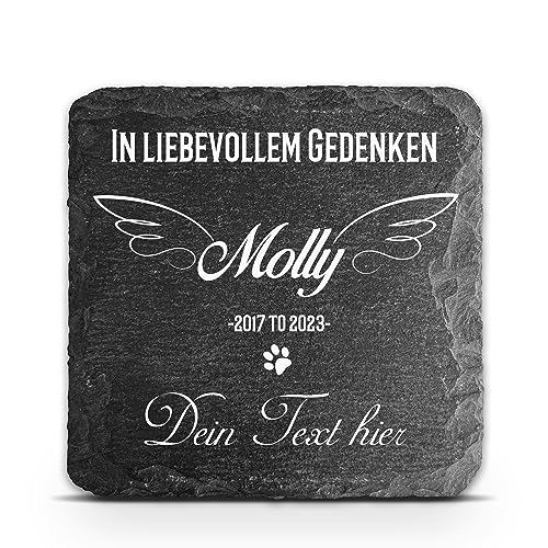Individueller Personalisiert Tiergrabstein Schiefer Gedenkstein für Hund, Katze und andere Haustiere - Größe 10 x 10 cm - Benutzerdefinierter Text Individueller Personalisiert Tiergrabstein Schiefer Gedenkstein für Hund, Katze und andere Haustiere - Größe 10 x 10 cm - Benutzerdefinierter Text von TULLUN