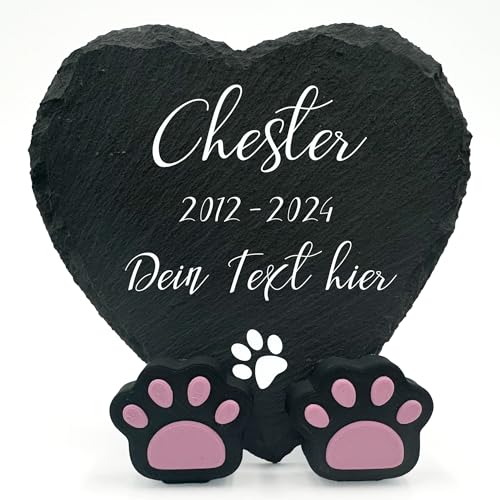 Personalisierte Gedenktafel in Herzform Pfotenständer für Haustier Katze Hund Schiefer Stein Rahmen Pelziger Freund Grabstein | 10 x 10 cm| - Benutzerdefinierter Text Personalisierte Gedenktafel in Herzform Pfotenständer für Haustier Katze Hund Schiefer Stein Rahmen Pelziger Freund Grabstein | 10 x 10 cm| - Benutzerdefinierter Text von TULLUN