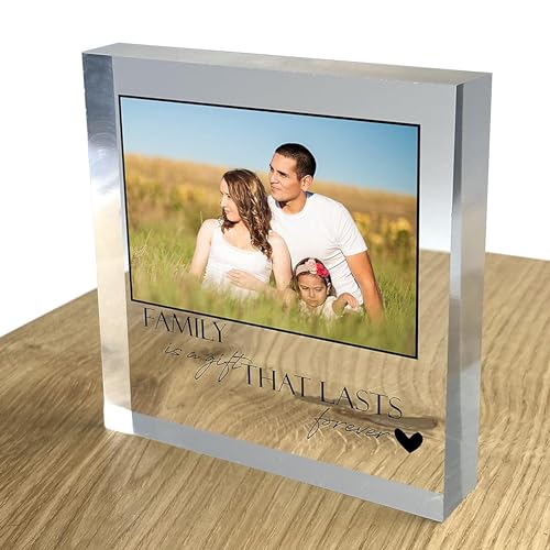 Personalisierte Individuelle Kristall Klar Acrylblock Plakette Mit Ihrem Foto Bild Logo Und Text 3D Effekt | 10 x 10 cm | - Familie Ist Ein Geschenk Personalisierte Individuelle Kristall Klar Acrylblock Plakette Mit Ihrem Foto Bild Logo Und Text 3D Effekt | 10 x 10 cm | - Familie Ist Ein Geschenk von TULLUN