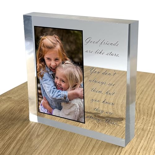 Personalisierte Individuelle Kristall Klar Acrylblock Plakette Mit Ihrem Foto Bild Logo Und Text 3D Effekt | 10 x 10 cm | - Freunde Personalisierte Individuelle Kristall Klar Acrylblock Plakette Mit Ihrem Foto Bild Logo Und Text 3D Effekt | 10 x 10 cm | - Freunde von TULLUN