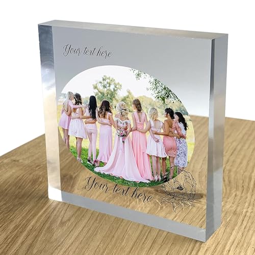 Personalisierte Individuelle Kristall Klar Acrylblock Plakette Mit Ihrem Foto Bild Logo Und Text 3D Effekt | 10 x 10 cm | - Ovales Foto und Text Personalisierte Individuelle Kristall Klar Acrylblock Plakette Mit Ihrem Foto Bild Logo Und Text 3D Effekt | 10 x 10 cm | - Ovales Foto und Text von TULLUN