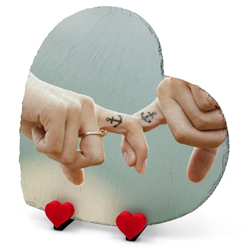 Personalisierte Naturstein Schiefer Plaque Full Edge drucken Sie Ihr Eigenes Foto Text mit Herz Stand - Großes Herz Seitenansicht | 25 x 25 cm | Personalisierte Naturstein Schiefer Plaque Full Edge drucken Sie Ihr Eigenes Foto Text mit Herz Stand - Großes Herz Seitenansicht | 25 x 25 cm | von TULLUN