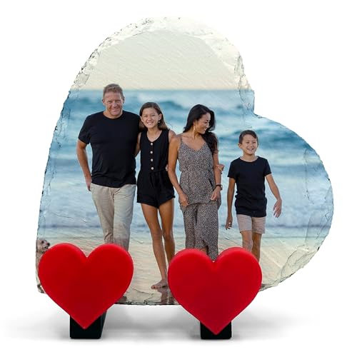 Personalisierte Naturstein Schiefer Plaque Full Edge drucken Sie Ihr Eigenes Foto Text mit Herz Stand - Kleines Herz Seitenansicht | 10 x 10 cm | Personalisierte Naturstein Schiefer Plaque Full Edge drucken Sie Ihr Eigenes Foto Text mit Herz Stand - Kleines Herz Seitenansicht | 10 x 10 cm | von TULLUN