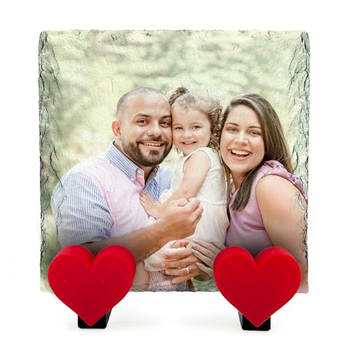 Personalisierte Naturstein Schiefer Plaque Full Edge drucken Sie Ihr Eigenes Foto Text mit Herz Stand - Quadrat | 10 x 10 cm | Personalisierte Naturstein Schiefer Plaque Full Edge drucken Sie Ihr Eigenes Foto Text mit Herz Stand - Quadrat | 10 x 10 cm | von TULLUN