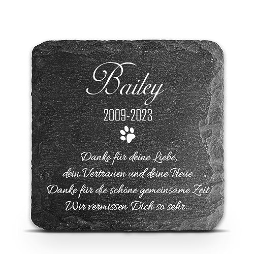 TULLUN Individueller Personalisiert Tiergrabstein Schiefer Gedenkstein für Hund, Katze und andere Haustiere - Größe 10 x 10 cm - Name TULLUN Individueller Personalisiert Tiergrabstein Schiefer Gedenkstein für Hund, Katze und andere Haustiere - Größe 10 x 10 cm - Name von TULLUN