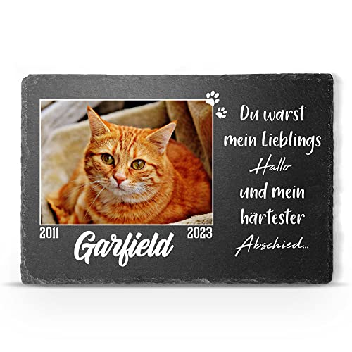 TULLUN Individueller Personalisiert Tiergrabstein Schiefer Gedenkstein für Hund, Katze und andere Haustiere - Größe 20 x 30 cm - Großes Foto TULLUN Individueller Personalisiert Tiergrabstein Schiefer Gedenkstein für Hund, Katze und andere Haustiere - Größe 20 x 30 cm - Großes Foto von TULLUN