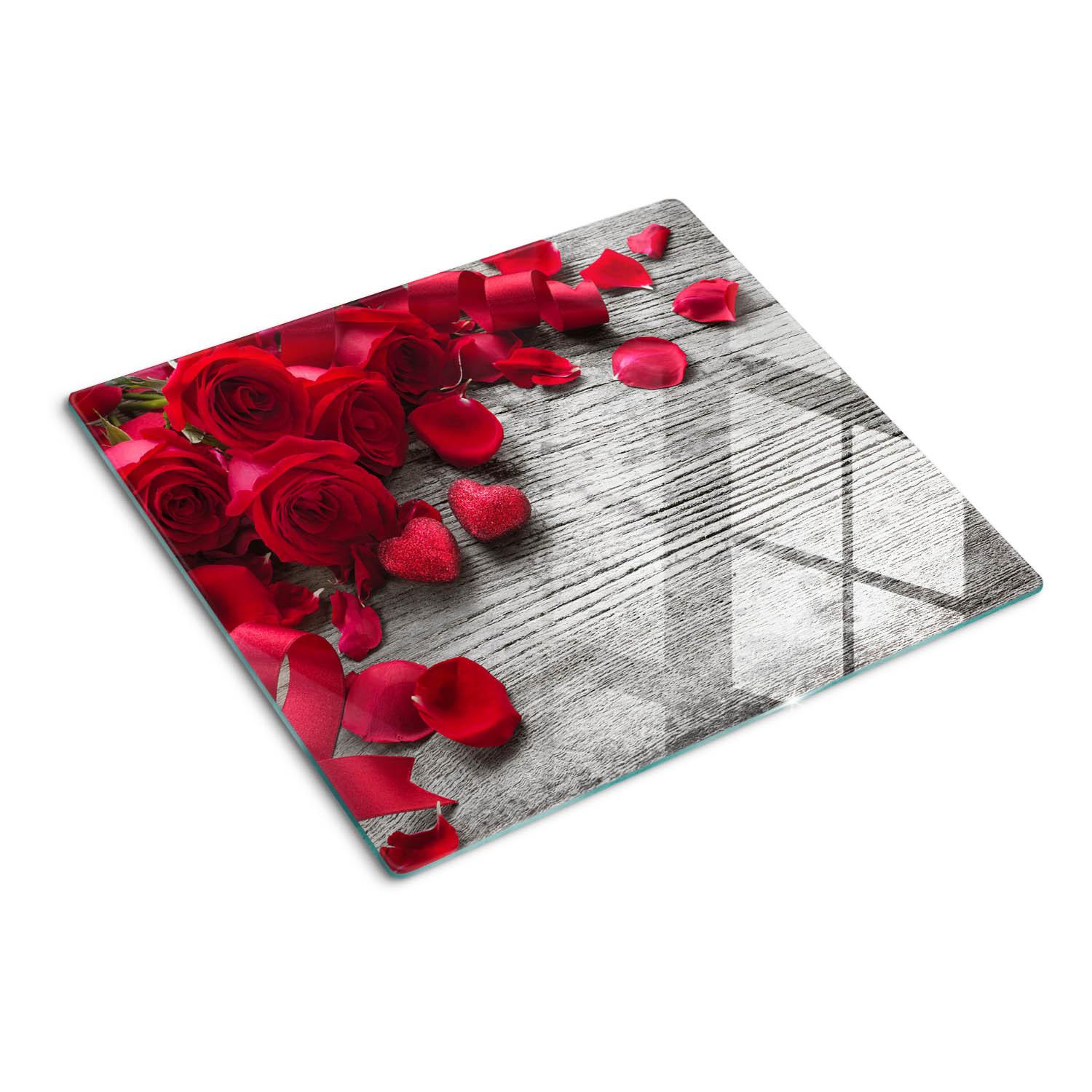GLASPLATTE 60x52 cm Rote Rosen GLASPLATTE 60x52 cm Rote Rosen von TULUP