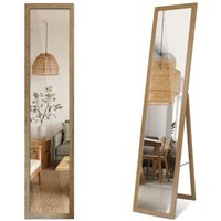 Ganzkörperspiegel Standspiegel Rahmen - Großer - Standspiegel mit Rahmen - Rechteckiger - Spiegel - (35 cm x 156 cm) - Rahmen in Holzoptik von TULUP