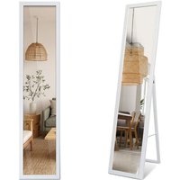Ganzkörperspiegel Standspiegel Rahmen - Großer - Standspiegel mit Rahmen - Rechteckiger - Spiegel - (35 cm x 156 cm) - Weißer Rahmen von TULUP