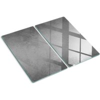 Glasschneideplatten - Schneidebrett aus Glas - Herdabdeckplatten - Gehärtetes Glas – 2x30x52 cm (2er Set) - Beton von TULUP