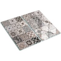 Glasschneideplatten - Schneidebrett aus Glas - Herdabdeckplatten - Gehärtetes Glas – 2x30x52 cm (2er Set) - Keramikfliesen von TULUP