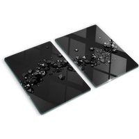 Tulup - Glasschneideplatten - Schneidebrett aus Glas - Herdabdeckplatten - Gehärtetes Glas – 2x40x52 cm (2er Set) - 3D von TULUP