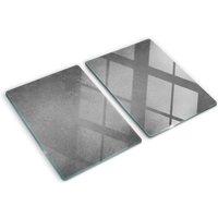 Tulup - Glasschneideplatten - Schneidebrett aus Glas - Herdabdeckplatten - Gehärtetes Glas – 2x40x52 cm (2er Set) - Beton von TULUP