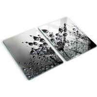 Tulup - Glasschneideplatten - Schneidebrett aus Glas - Herdabdeckplatten - Gehärtetes Glas – 2x40x52 cm (2er Set) - Löwenzahn von TULUP