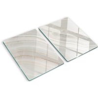 Tulup - Glasschneideplatten - Schneidebrett aus Glas - Herdabdeckplatten - Gehärtetes Glas – 2x40x52 cm (2er Set) - Marmorstruktur von TULUP