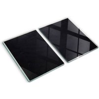 Tulup - Glasschneideplatten - Schneidebrett aus Glas - Herdabdeckplatten - Gehärtetes Glas – 2x40x52 cm (2er Set) - Schwarzes Brett von TULUP