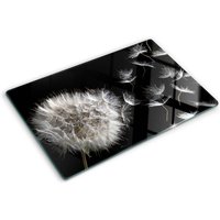 Tulup - Glasschneideplatten - Schneidebrett aus Glas - Herdabdeckplatten - Gehärtetes Glas – 80x52 cm - Löwenzahn von TULUP