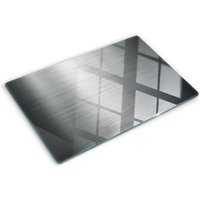 Tulup - Glasschneideplatten - Schneidebrett aus Glas - Herdabdeckplatten - Gehärtetes Glas – 80x52 cm - Metallhintergrund von TULUP