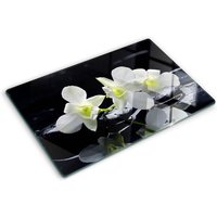 Tulup - Glasschneideplatten - Schneidebrett aus Glas - Herdabdeckplatten - Gehärtetes Glas – 80x52 cm - Orchidee von TULUP