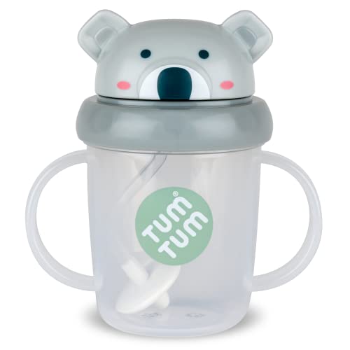 TUM TUM Tippy Up Free Flow Schnabeltasse (ohne Ventil), Schnabeltasse für Kleinkinder, 200 ml, BPA-frei (Kev Koala S3) von TUM TUM