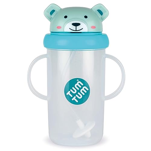 TUM TUM Tippy Up Free Flow Schnabeltasse (ohne Ventil), Schnabeltasse für Kleinkinder, 300 ml, BPA-frei (Boris Bear 300 ml) von TUM TUM