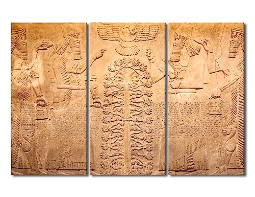 TUMOVO Alte sumerische Steinschnitzerei mit Keilschrift, Bild für Schlafzimmer, sumerische Wandkunst, 3 Paneele, sumerische Kultur, Wanddekoration für Wohnzimmer, gerahmt, fertig zum Aufhängen (50,8 x TUMOVO Alte sumerische Steinschnitzerei mit Keilschrift, Bild für Schlafzimmer, sumerische Wandkunst, 3 Paneele, sumerische Kultur, Wanddekoration für Wohnzimmer, gerahmt, fertig zum Aufhängen (50,8 x von TUMOVO