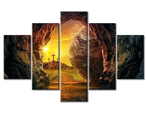 TUMOVO Jesus Christus Kunstwerk, Wanddekoration, 5-teiliges Poster, Konzept des Glaubens an Gott, Bilder, Badezimmerdekoration, Wandkunst, christliche Kunst, russische Kultur, Bilder auf Leinwand, von TUMOVO