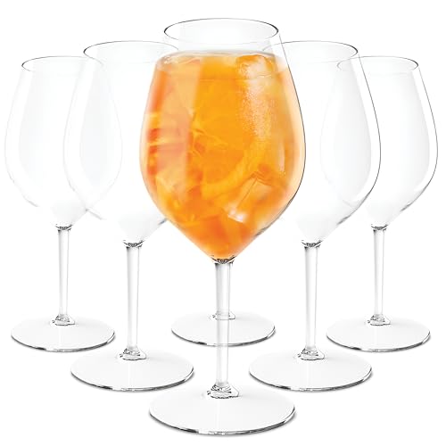 TUNDRA - 6er Set Kunststoff Weingläser, Aperol Spritz Gläser | OPERA 51 cl. | Camping Weingläser aus Tritan (Hartplastik), Unzerbrechlich, Spülmaschinenfest, BPA-Frei - Ideal für: Party, Camping von TUNDRA ICE INTERNATIONAL