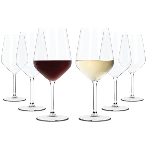 TUNDRA - 6er Set Universal Weingläser | ROTWEINGLÄSER und WEISSWEINGLÄSER | 530 ml | Weingläser aus Bleifreiem Kristallklar-Glas | Made In Germany | Spülmaschinenfest, Brillant und Robust von TUNDRA ICE INTERNATIONAL