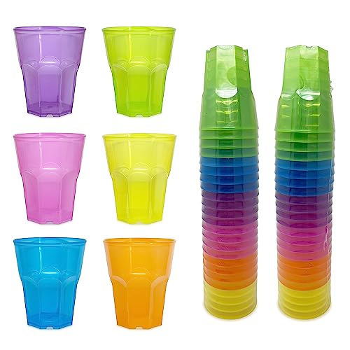 TUNDRA ICE INTERNATIONAL - Packung 48 CockTAIL-Gläser USA & RE-USA Leicht 300 ml, BPA-frei, bunt, aus wiederverwertbarem Kunststoff (Polypropylen), unzerbrechlich, wiederverwendbar von TUNDRA ICE INTERNATIONAL