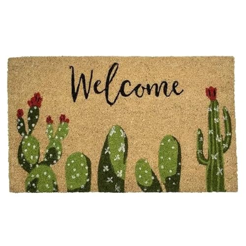TUNIU Natural TropiCactus Rechteckige Fußmatte Willkommens-Fußmatte, für Innen- und Außenbereich, lustige Fußmatte, Einweihungsgeschenk, Willkommensmatte, 40,6 x 61 cm von TUNIU