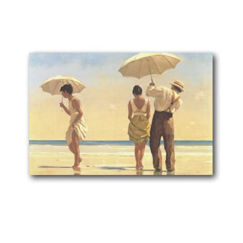 Schottischer Maler Jack Vettriano Verrückte Hunde Poster Druck Kunst Wandbild Leinwand Poster Moderne Schlafzimmer Dekor 50 x 75 cm von TUOAN