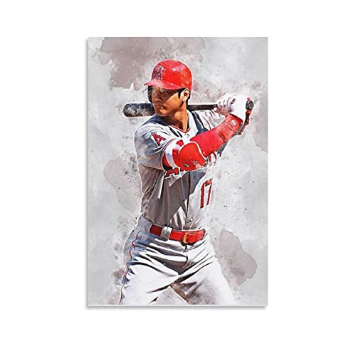 Shohei Ohtani Baseball-Kunst-Poster, Druck, Kunst, Wandgemälde, Leinwandposter, moderne Schlafzimmer-Dekoration, 40 x 60 cm von TUOAN