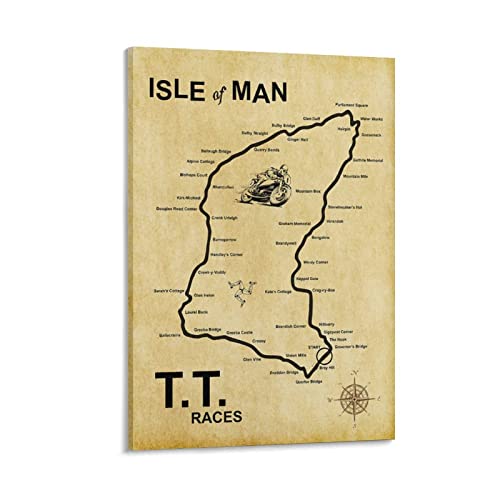 TUOAN Formel 1 Runway Poster Isle Of Man TT Kunstwerke Bild Druck Poster Wandkunst Gemälde Leinwand Dekor Home Poster 20,3 x 30,5 cm von TUOAN