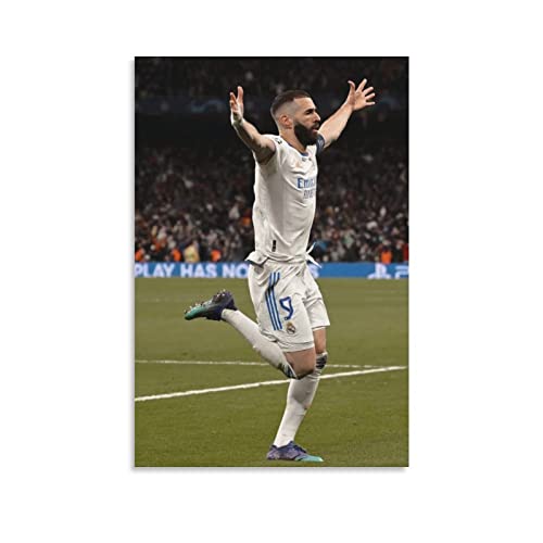 TUOAN Karim Benzema Poster Professionelles Fußballspieler Poster Bild Druck Wandkunst Poster Malerei Leinwand Poster Kunstwerke von TUOAN