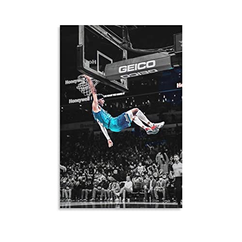 TUOAN Lamelo Ball Dunk Poster Leinwand Kunst Poster Wandkunst Bild Druck Moderne Familie Dekor Wandmontage Wohnzimmer 30 x 45 cm von TUOAN