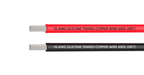 TUOFENG 16 AWG Wire Silicone Wires 1.31 mm² Electric Wire Soft and Flexible Tinned Copper Wire [3 m Black and 3 m Red] Stranded Wire von TUOFENG