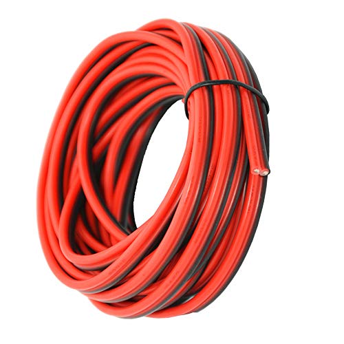 16 AWG Silikon Elektrokabel 6 Meter [Schwarz 3 m Rot 3 m] 2 Leiter Parallele Drahtleitung Weiche und flexible 1,3 mm²-Haken sauerstofffreie Litzen Verzinnter Kupferdraht TUOFENG von TUOFENG