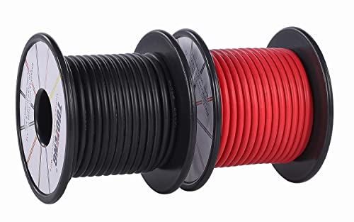 TUOFENG 14 AWG Draht, weich und flexibel Silikon isolierte Draht 20 m [10 m Schwarz und 10 m Rot] Litze Hohe Temperaturbeständigkeit für RC-Anwendungen, Testkabel, Drohnen Batterie von TUOFENG