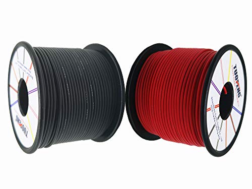 TUOFENG 20 AWG Elektrokabel [61 Meter schwarzer Draht und 61 Meter roter Draht] Flexibler Silikondraht 20 Gauge Litzendraht Kabelspule aus verzinntem Kupferdraht von TUOFENG