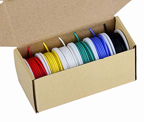 TUOFENG 20 AWG Electrical Wire Kit, Colored Wire 0.52mm² Flexible Silicone Wire(6 Different Colored 7 Meter spools) 600V Insulated Wire High Temperature Resistance” von TUOFENG