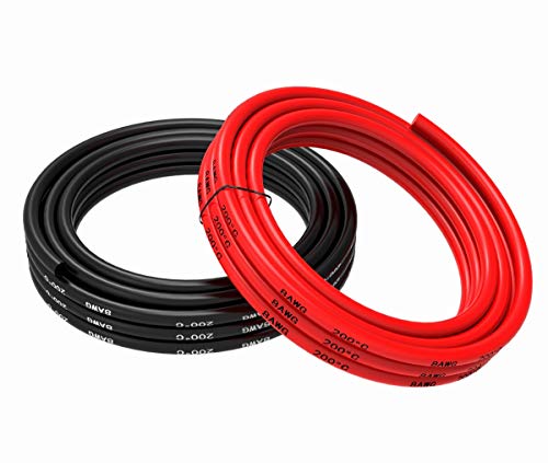 TUOFENG 8 Gauge Silikonkabel 8 AWG Elektrokabel 10 Meter [5 m Schwarz und 5 m Rot] Flexibles Kabeldraht aus verzinntem Kupferdraht Hohe Temperaturbeständigkeit von TUOFENG