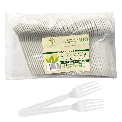 100 wiederverwendbare Gabeln aus biologisch abbaubarer Zuckerfaser, kompostierbar, umweltfreundlich, aus natürlichem Material, nachhaltiges Geschirr für Veranstaltungen, Grün – 4 Packungen mit je 25 100 wiederverwendbare Gabeln aus biologisch abbaubarer Zuckerfaser, kompostierbar, umweltfreundlich, aus natürlichem Material, nachhaltiges Geschirr für Veranstaltungen, Grün – 4 Packungen mit je 25 von TUOLON