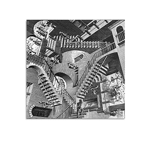 TUOMAO MC Escher Poster niederländische Drucke, Leinwand, Wandkunst, Poster, dekoratives Schlafzimmer, moderner Heimdruck, 50 x cm von TUOMAO