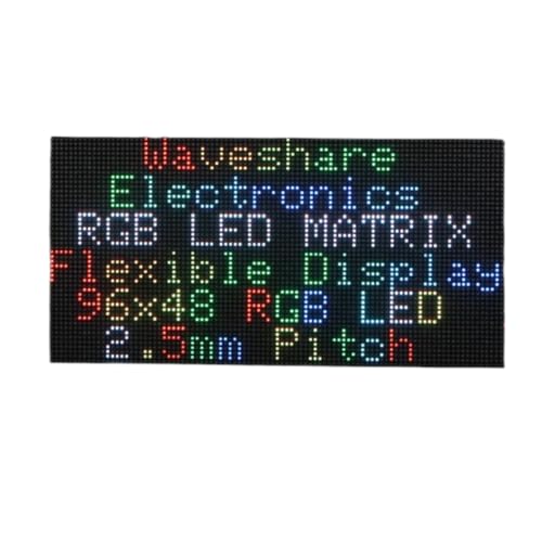 Flexibles RGB-LED-Matrix-Panel, kompatibel mit Raspberry Pi / Raspberry Pi Pico / ESP32 / Arduino 2,5 mm Rastermaß 96 x 48 Pixel, einstellbare Helligkeit und biegbare Leiterplatte von TUOPUONE