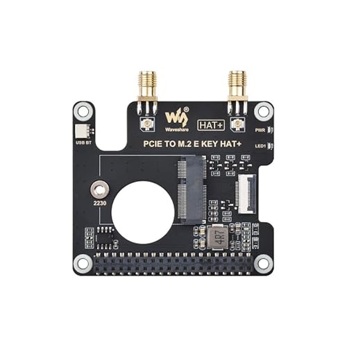TUOPUOE PCIe auf M.2 E Key Hat für Raspb Pi 5, kompatibel mit NGFF (M.2 E Key) Wir-less NIC Unterstützt USB BT HAT+ Standard Raspb Pi 5 PCIe HAT von TUOPUONE